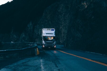 Dark night blue road
