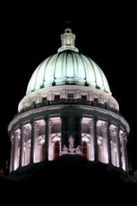 Wisconsin State Capitol dome at night - DSC03097