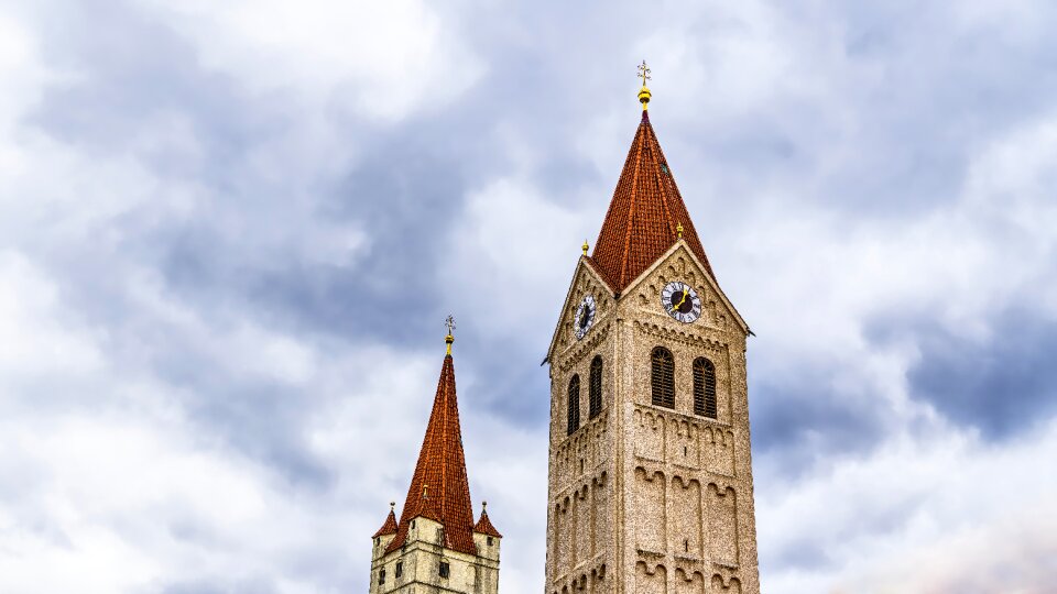 Clock tower sky catholic photo