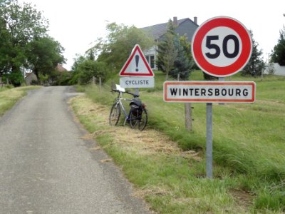 Wintersbourg (Moselle) city limit sign