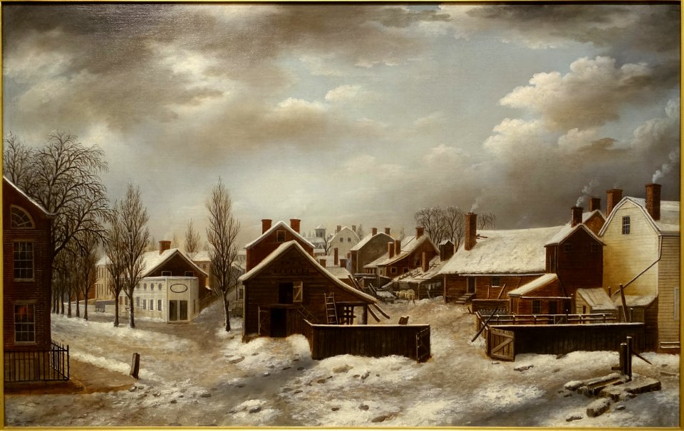 Winter Scene in Brooklyn, by Francis Guy, c. 1817-1820, oil on canvas - Dallas Museum of Art - DSC04916