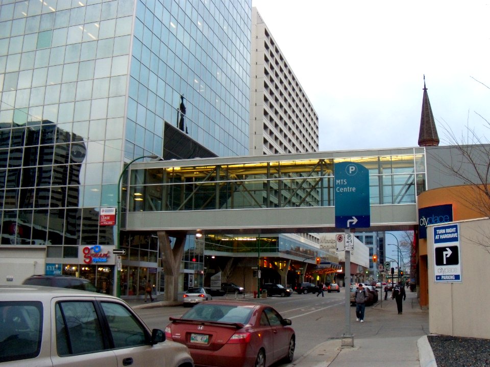 Winnipeg Walkway skywalk interior section spanning St Mary Ave