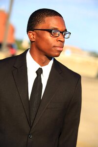 Interview glasses black people photo