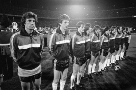 WK kwalificatiewedstrijd Nederland tegen Frankrijk in Rotterdam 1-0, Nederlandse elftal, Bestanddeelnr 931-3954