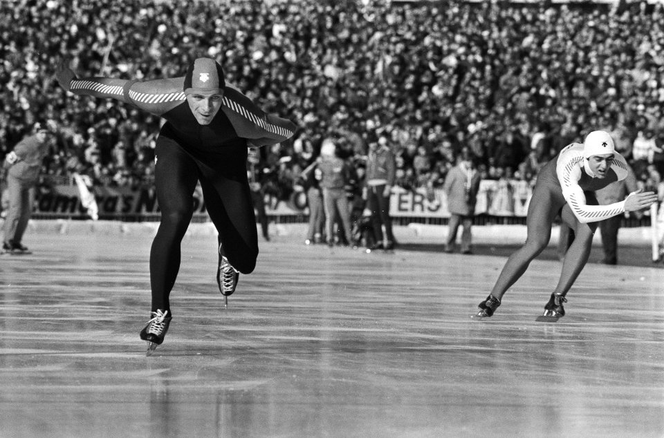 WK schaatsen in Assen. Frits Schalij in aktie, Bestanddeelnr 931-9935
