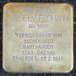 Witten Stolperstein Wilhelm Erdmann