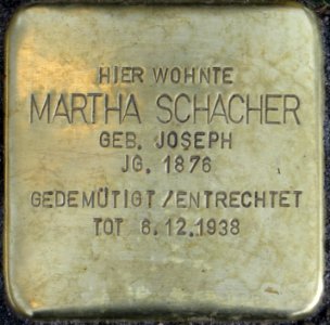 Witten Stolperstein Martha Schacher