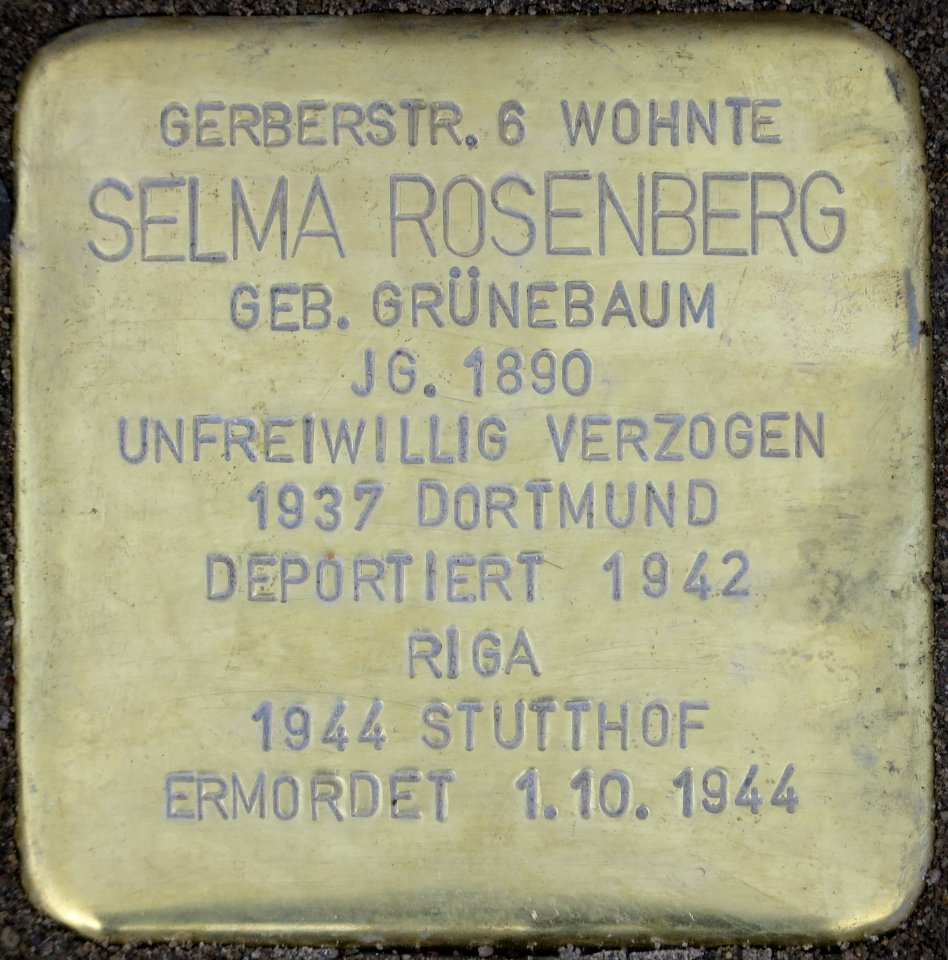 Witten Stolperstein Selma Rosenberg