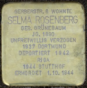 Witten Stolperstein Selma Rosenberg