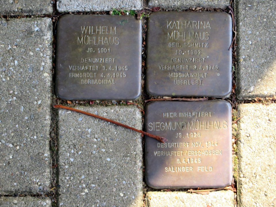 Witten Stolpersteine Kreuzung Siegfriedstraße Steinbachstraße