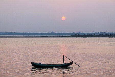River sunset india photo