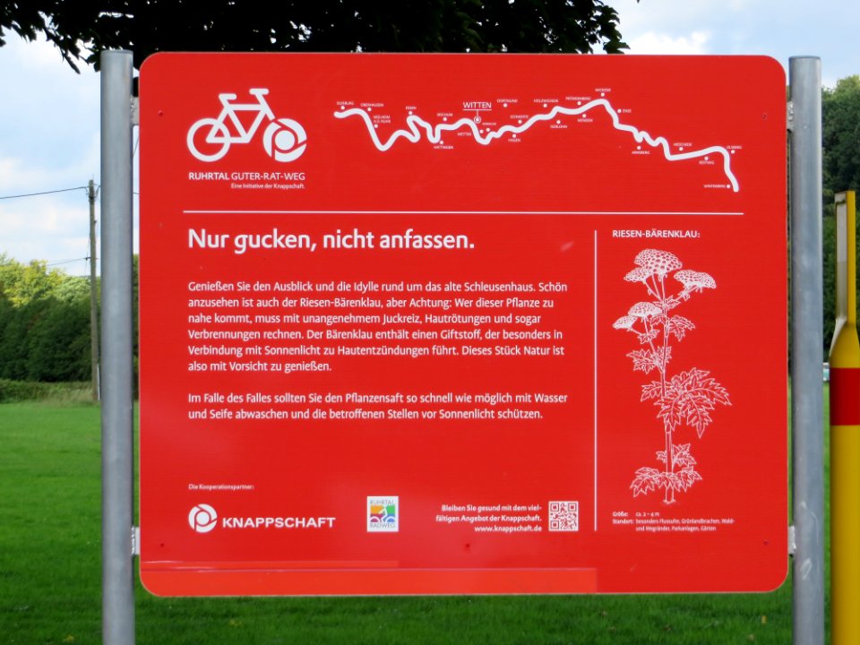 Witten Schild Nur gucken nicht anfassen