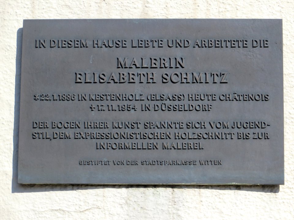 Witten Tafel Malerin Elisabeth Schmitz