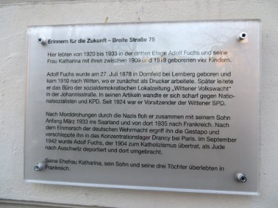 Witten Tafel Breite Straße 75