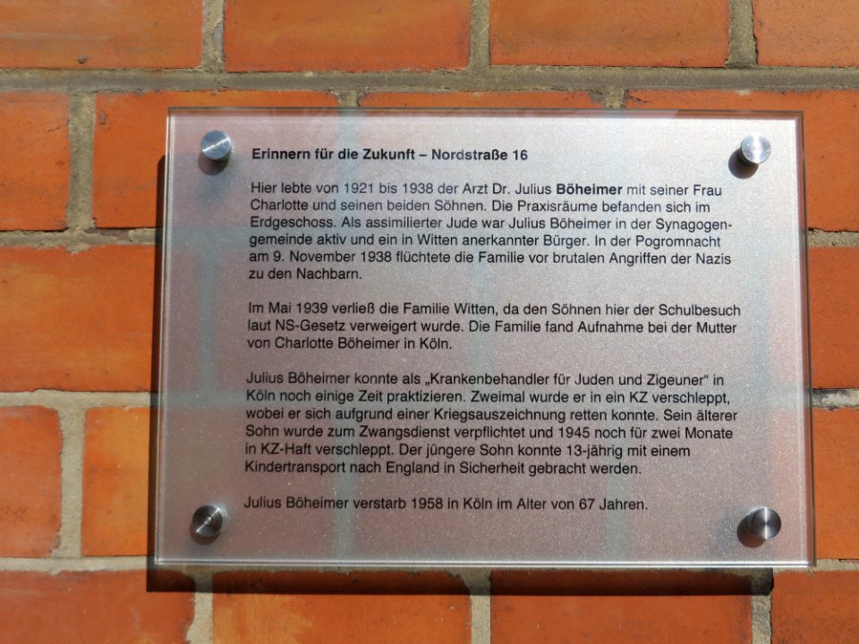 Witten Tafel Nordstraße 16