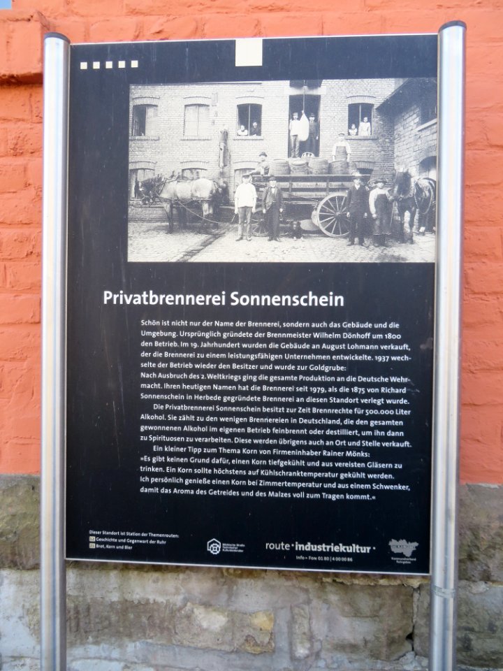 Witten Privatbrennerei Sonnenschein Schild RdI
