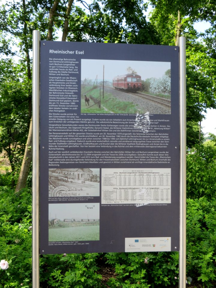 Witten Rheinischer Esel Infotafel