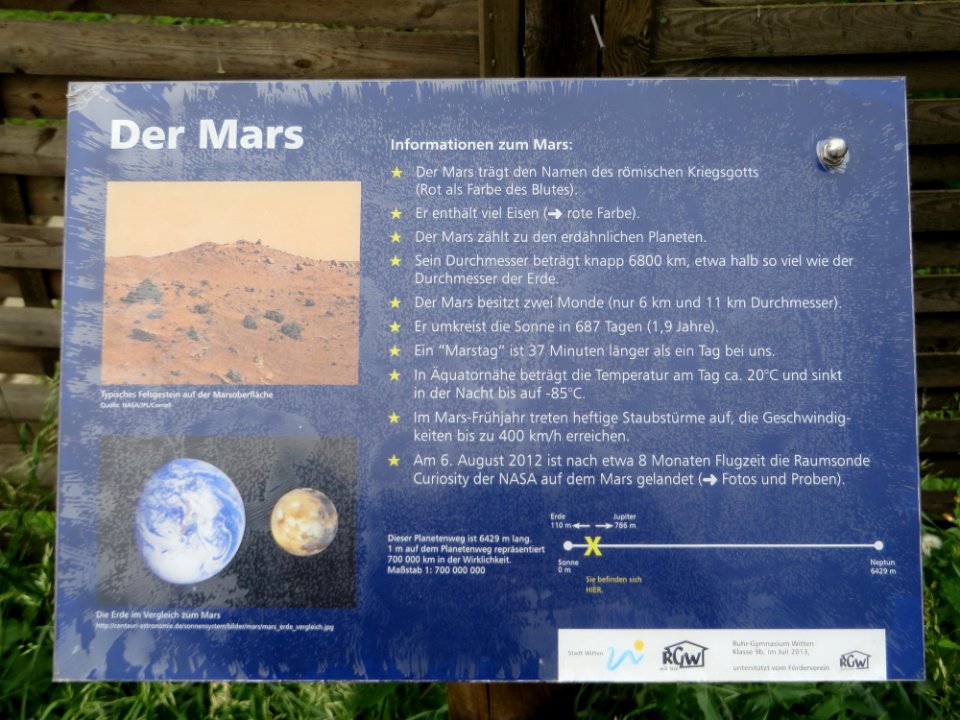 Witten Planetenweg Mars