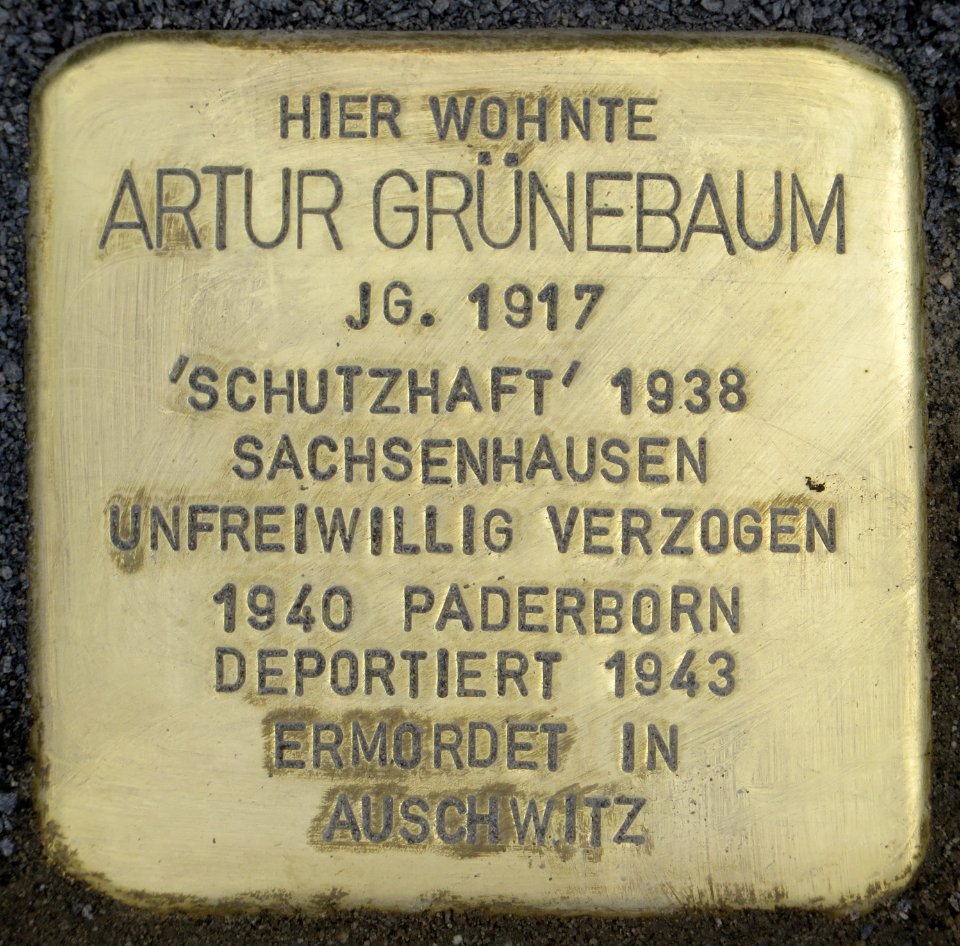 Witten Stolperstein Artur Grünebaum