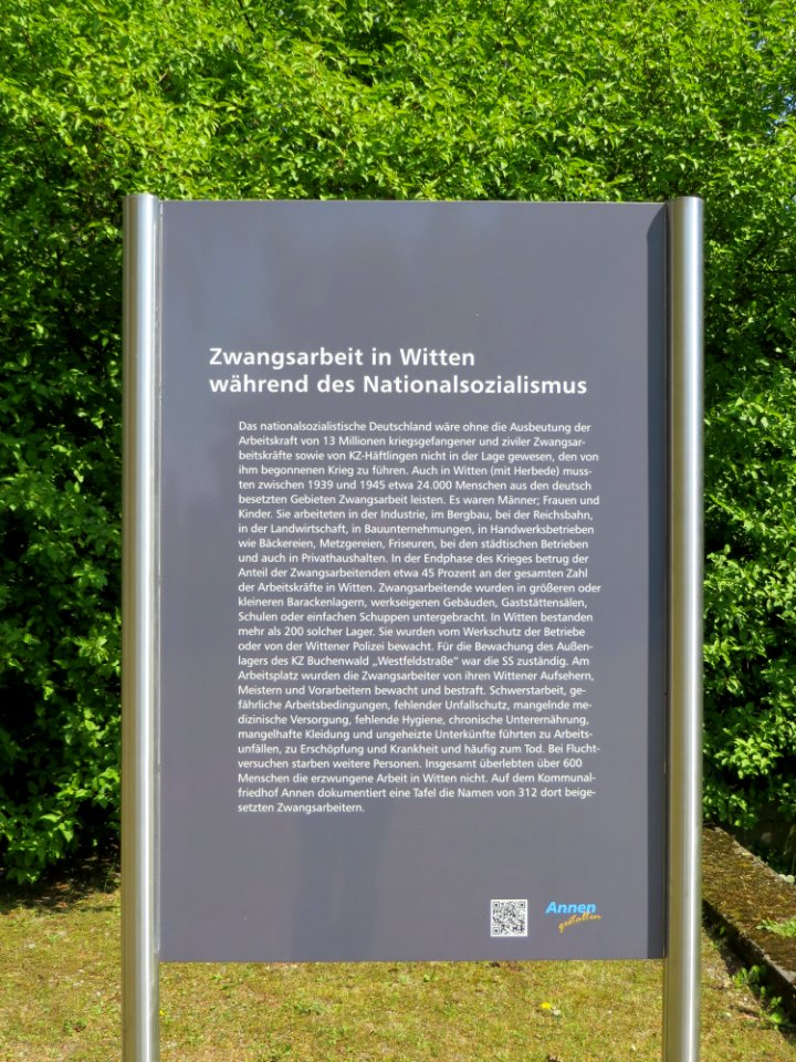 Witten KZ-Außenlager Infotafel Zwangsarbeit
