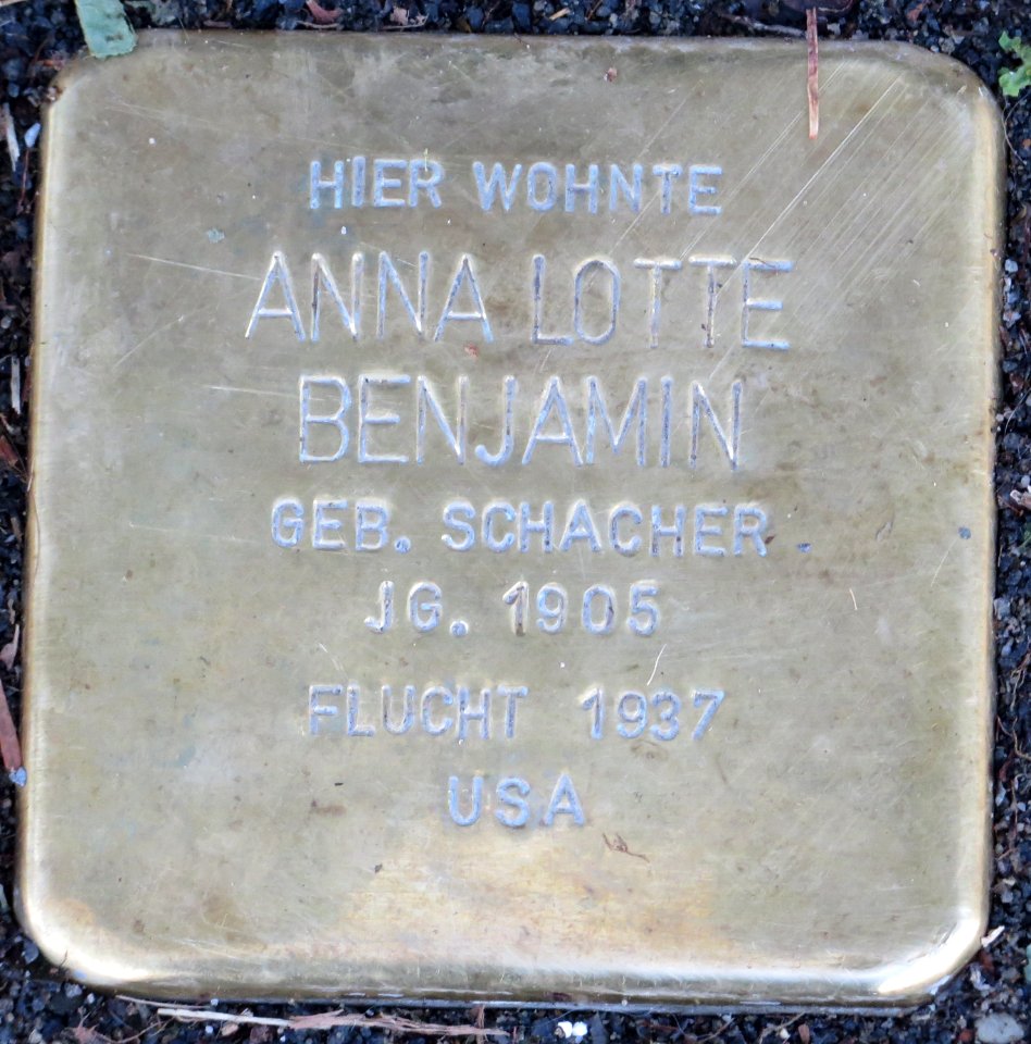 Witten Stolperstein Anna Lotte Benjamin