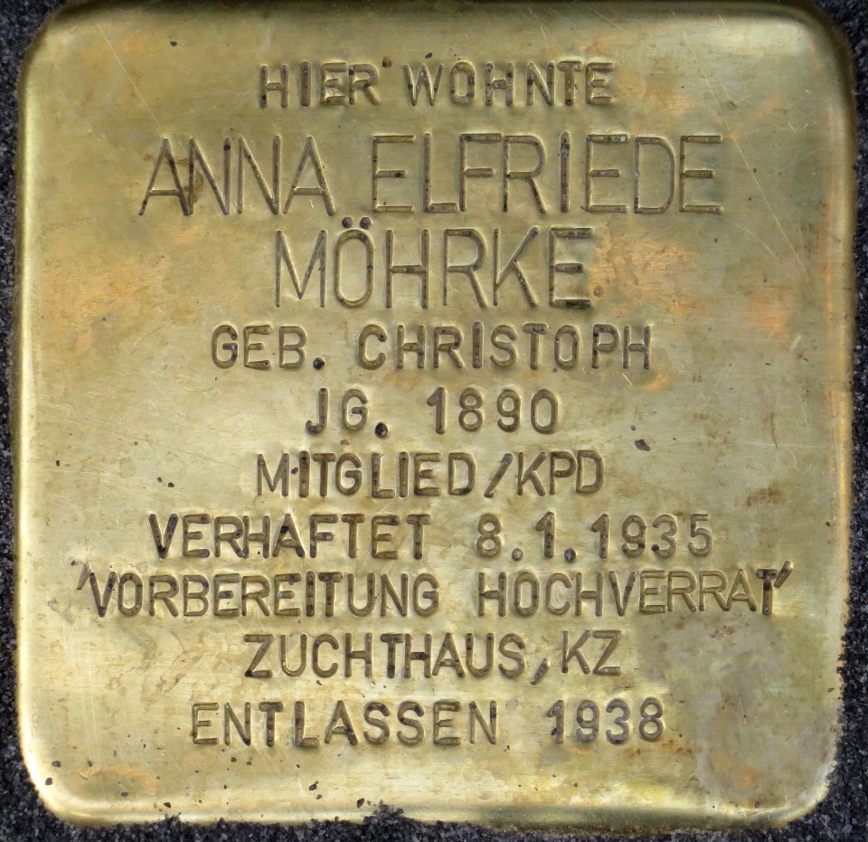 Witten Stolperstein Anna Elfriede Möhrke
