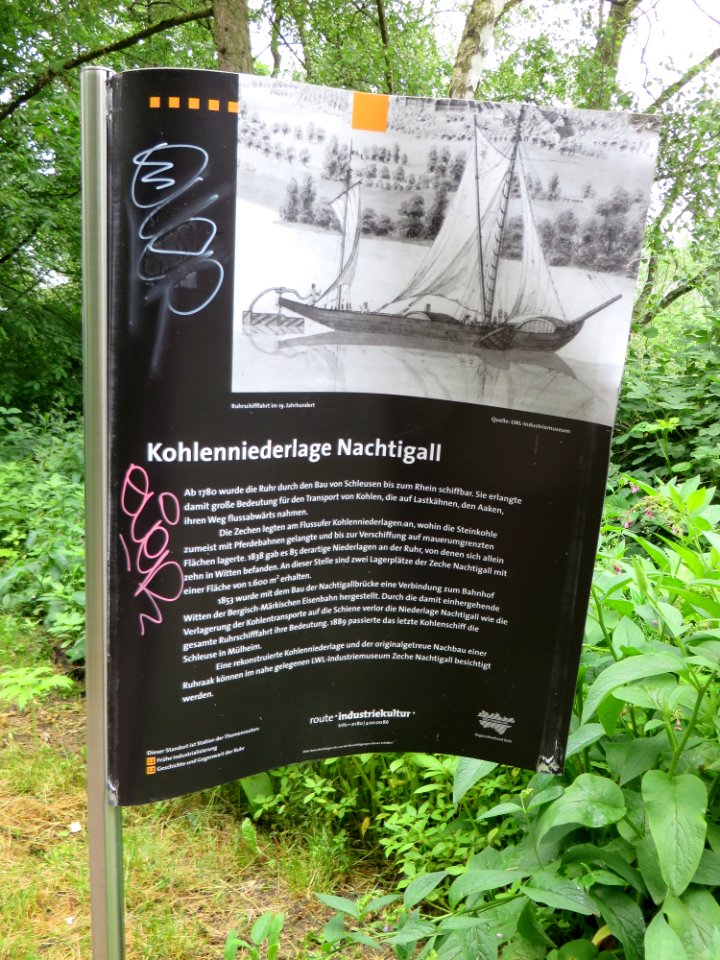 Witten Infotafel Kohlenniederlage Nachtigall
