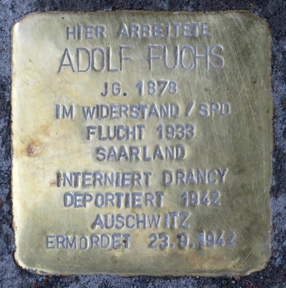 Witten Stolperstein Adolf Fuchs