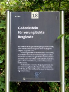 Witten Infotafel Gedenkstein für verunglückte Bergleute