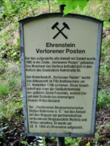 Witten Infotafel Ehrenstein Verlorener Posten
