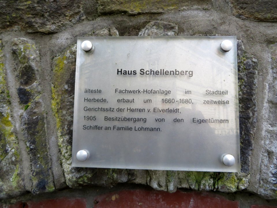 Witten Infotafel Haus Schellenberg