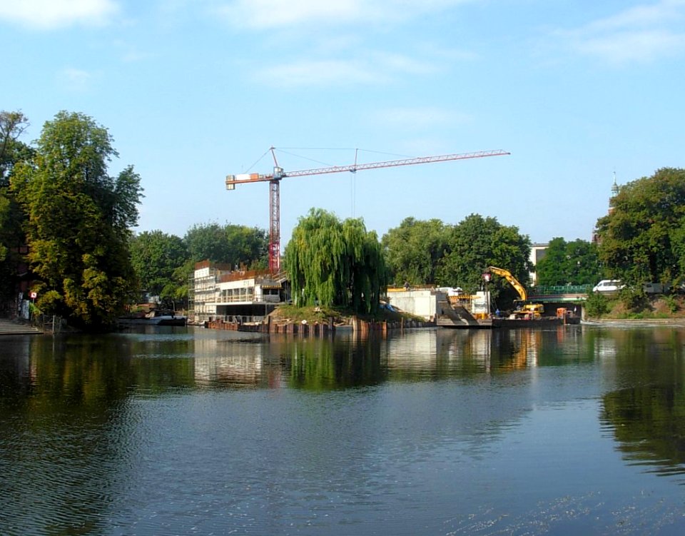 Wyspa Młyńska - marina w budowie 2011