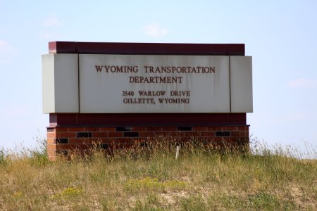 Wyoming Department of Transportation sign in Gillette, Wyoming