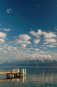 Leman water clouds photo