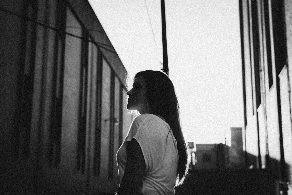 Girl standing alone