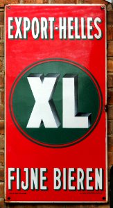 XL Export-Helles, Fijne Bieren, enamel advertising sign