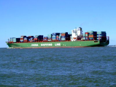 Xin Los Angeles 09, leaving Port of Rotterdam, Holland 29-Aug-2007