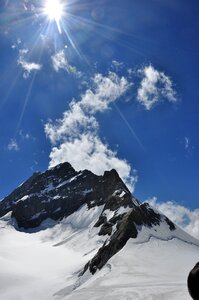 Jungfrau sunlight mountains photo