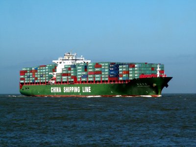 Xin Lian Yun Gang p1 approaching Port of Rotterdam, Holland 29-Mar-2006
