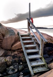 Wooden stairs in Fiskebäcksvik photo