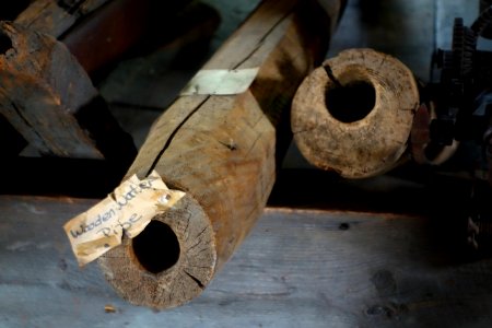 Wooden water pipes, view 1 - Hadley Farm Museum - DSC07643