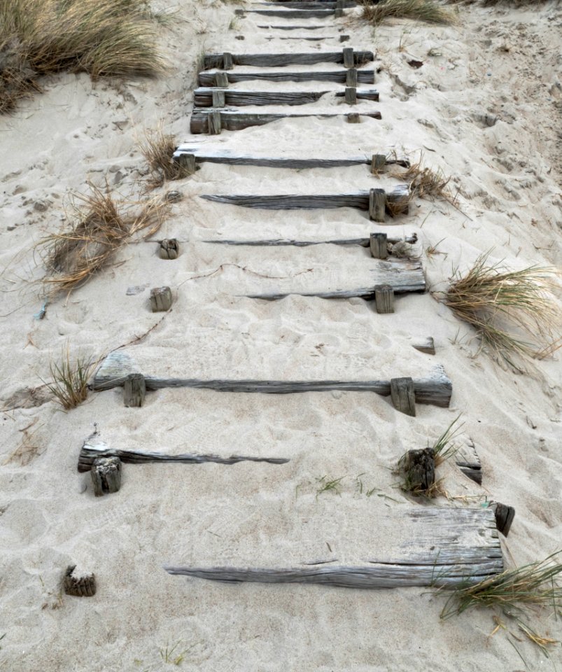 Wooden steps at Nørre Vorupør Strand