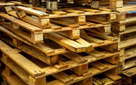 Wooden-pallets stacked 6 photo