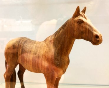 Wooden horse sculpture in Bemmel