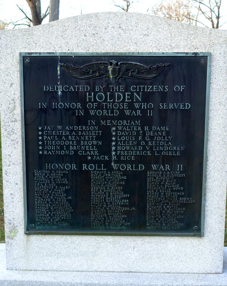 World War II Memorial - Holden, Massachusetts - DSC08381