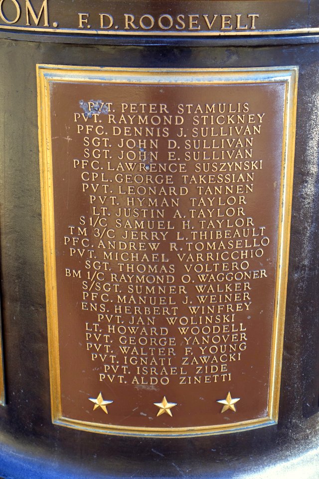 World War II Memorial, plaque 6 of 6 - Chelsea, Massachusetts - DSC09295