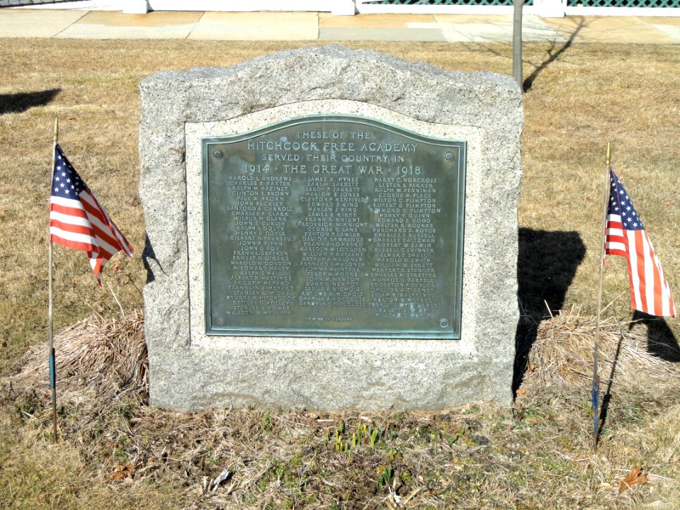 World War I Memorial - Hitchcock Free Academy - Brimfield, MA - DSC04633