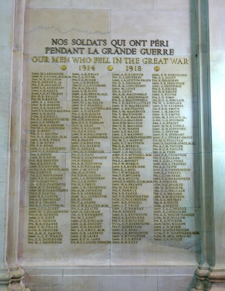 World War I memorial - Bank of Montreal Main Montreal Branch - Montreal, Canada - DSC08390
