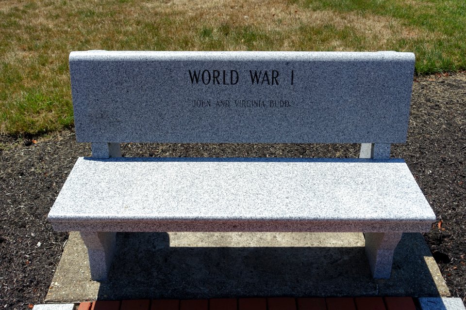 World War I bench - Middleboro Veterans' Memorial Park - Middleborough, Massachusetts - DSC04058