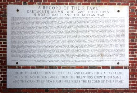 World War II and Korean War memorial - Dartmouth College - DSC04648